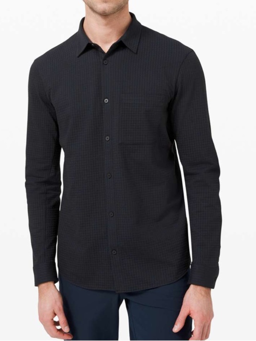 lululemon athletica Classic Navy/Black Long Sleeve Dress Shirt
